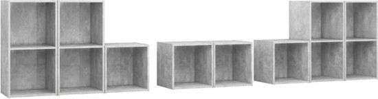 vidaXL 8-delige Tv-meubelset Betongrijs Hout