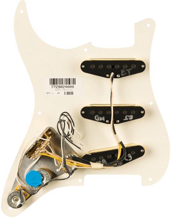 Fender Pre-Wired Strat Pickguard Eric Johnson Signature Parchment 8-Hole