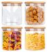 Merkloos Lot de 4 bocaux en verre avec couvercle, hermétiques et idéaux pour le stockage