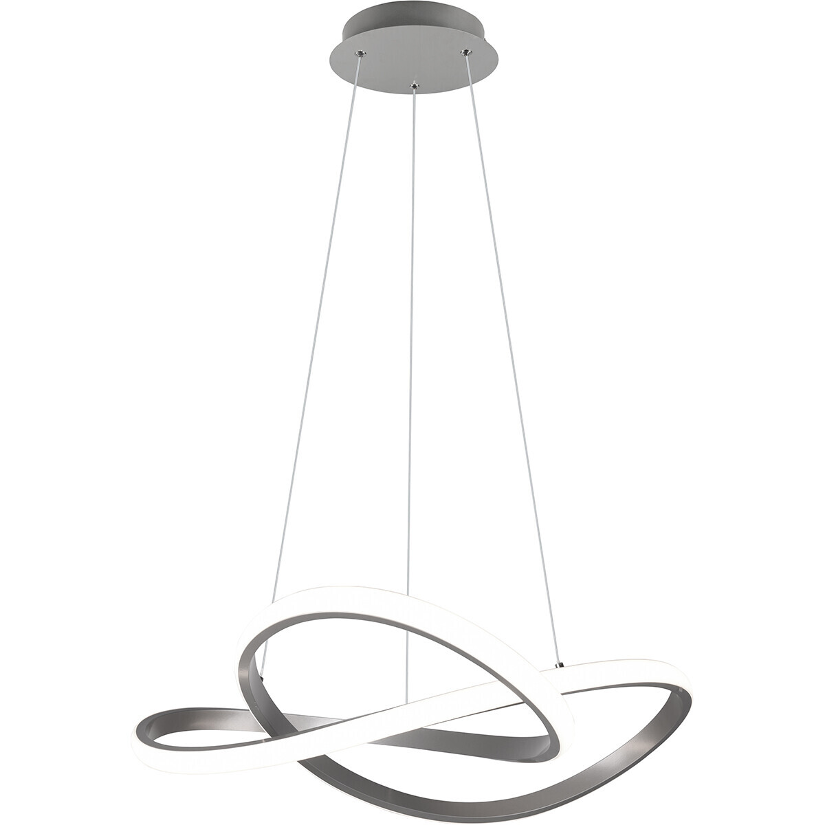 BES LED LED Hanglamp - Hangverlichting - Trion Corcy - 27.5W - Natuurlijk Wit 4000K - Dimbaar - Rond - Mat Nikkel - Aluminium