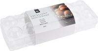 Excellent Houseware Eierdoos - 32 x 12 x 11 cm - Kunststof - Voor 12 Eieren - Transparant