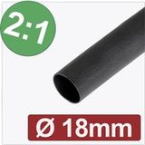 Quadrios 24CA270 Gaine thermorétractable sans colle noir 18 mm 9 mm Taux de retreint:2:1 Marchandise vendue au mètre