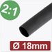 Quadrios 24CA270 Gaine thermorétractable sans colle noir 18 mm 9 mm Taux de retreint:2:1 Marchandise vendue au mètre