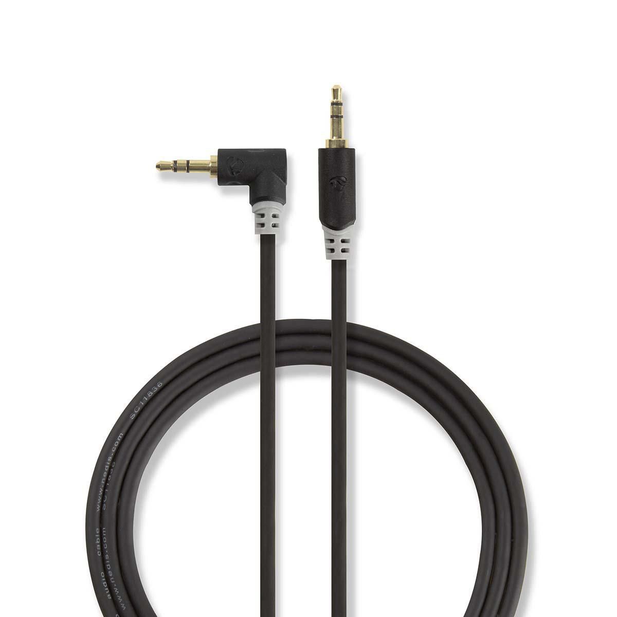 Nedis 3.5mm Audio Cable - 1m - Angled - Anthracite