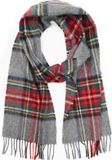 Suitable Sjaal Ruit Merino Wol Grijs Multicolour