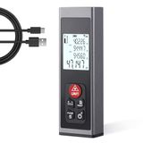Lasermaat Hychika Laser Afstandsmeter Type C Oplaadbare 60M Laser Afstandsmeter Met Lcd Achtergrondverlichting M/In/Ft Meerdere Meetmodi Pythagoras Afstand Oppervlakte Volume Metingen