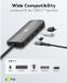 Goobay Slim 4-poorts USB-hub 11,5 cm, USB-C naar 4x USB-C, USB 3.2 met 10 Gbit/s, lichtgrijs