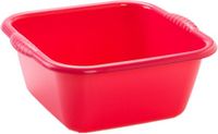 Plasticforte teiltje/afwasbak - vierkant - kunststof - 20 liter - 46 x 42 x 20 cm - Kersenrood