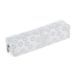 Miquelrius Ovaal pennenetui met geborduurde bloemen, 1 vak, 200 x 45 x 45 mm, polyester, ritssluiting, metalen handgreep, Wit