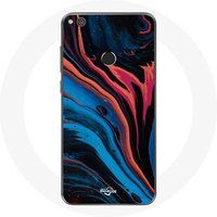 Maniacase Etui voor Huawei P8 Lite 2017 Abstracte textuur blauw zwart rood