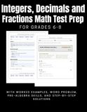 Integers, Decimals & Fractions Math Test Prep Workbook for Grades 6–8