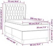 vidaXL Boxspringbed met matras, stof, donkergrijs, 90x200 cm