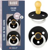 BIBS Colour Glow Fopspeen - 6-18 mnd - 2-pack - Rond - Black Glow
