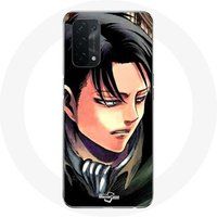 Maniacase Hoesje voor Oppo A74 5G Attack of the Titans Levi Ackerman Anime Poster