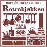 Malebok Retrokjøkken Malebok med bare én farge