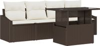 vidaXL Tuinbank Set 2-zits Bruin Polyrattan