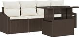 vidaXL Tuinbank Set 2-zits Bruin Polyrattan