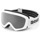 Briko Geyser ski-/sneeuwmasker, uniseks, jongeren, wit-zilveren spiegel, cat.2, eenheidsmaat