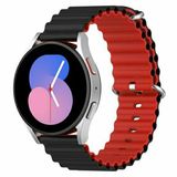 By Qubix Qubix Ocean Style siliconen bandje - Zwart / rood - Geschikt voor Huawei Watch 5 - 46mm