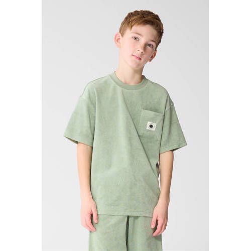 Shoeby T-shirt lichtgroen met textuur