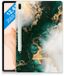 B2Ctelecom Tablet Back Cover voor Samsung Galaxy Tab S7 FE Marmer Groen