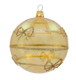 Set van 6 kerstballen (diameter 8 cm) van mondgeblazen en met de hand versierd glas