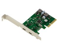KALEA-INFORMATIQUE PCIe x4-controllerkaart met 2 USB 3.2 Gen 2x1 10G Type C-poorten, zelfvoedend, 5V 3A-uitgang per poort, ASM1142-chipset