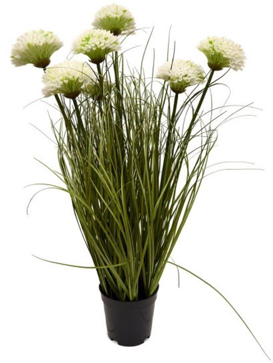 Oosterik Home Siergras met bloem wit H 62 cm kunstplant