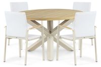 Lifestyle Garden Furniture Lifestyle Brandon/Rockville 120 cm dining tuinset 5-delig