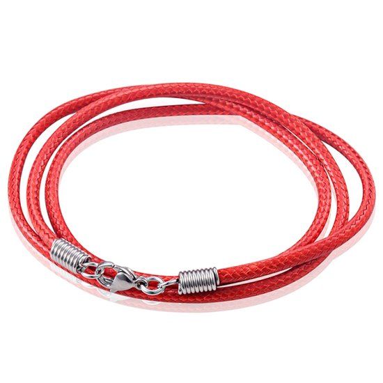 LGT JWLS LGT Jewels waxkoord ketting Rood- 2.5mm-55cm