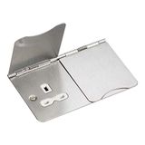 Knightsbridge FPR9UBCW Ongeschakelde vloercontactdoos, Geborsteld Chroom met Witte Insert, 13 A, 2G