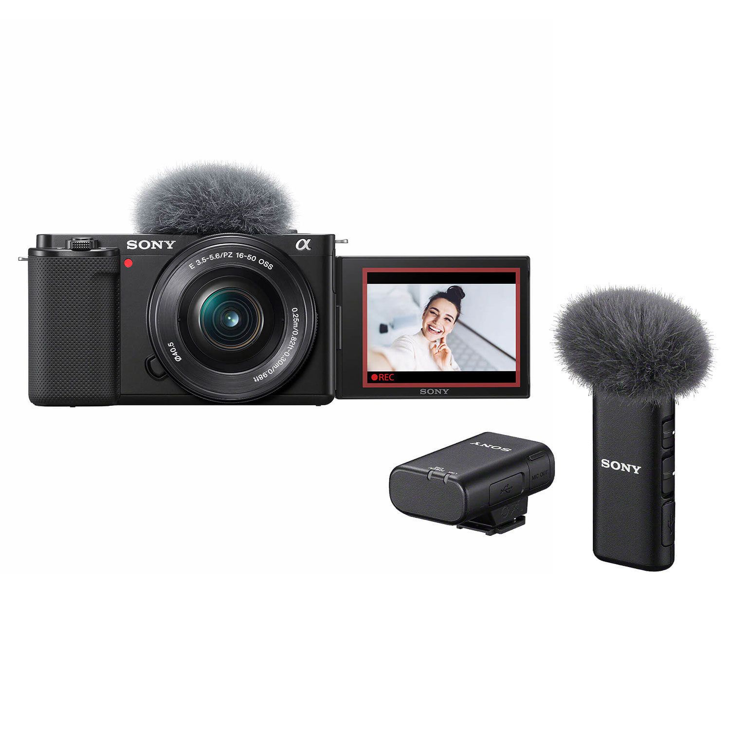 Sony ZV-E10 Vlog Camera Kit with 16-50mm Lens and ECM-W2BT Microphone