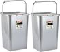 Plasticforte Recycling afvalbak - 2x - zilvergrijs - 45 Liter - afsluitbaar - 34 x 40 x 54 cm - kunststof