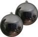 Decoris Grote Kerstbal - 2x - Zilver - 25 cm - Kunststof - Glanzend