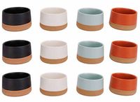 Cosy & Trendy Kommetje/serveer schaaltje - 12x stuks - D9 x 5 cm - aardewerk - mix kleuren - sausjes