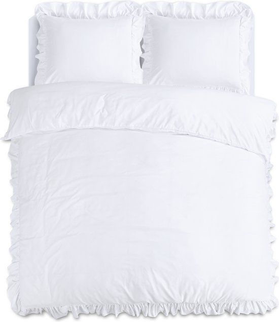 Sleeptime Ruffles Dekbedovertrek - 240x220 cm - Wit