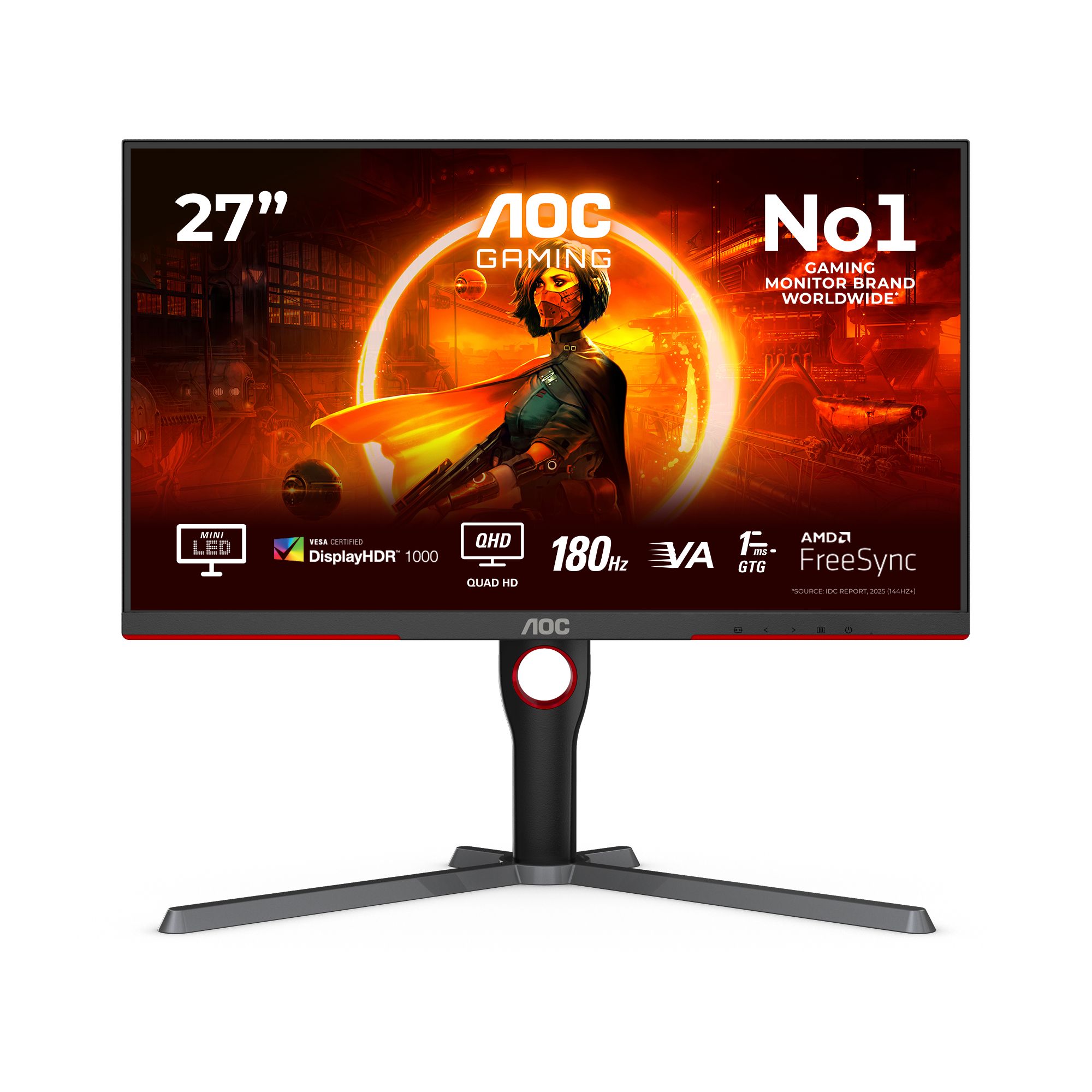 AOC G3 Q27G3XMN - 27" QHD 180Hz Mini LED Gaming Monitor - HDR1000