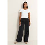 Claudia Sträter travelstof flared high waist flared broek zwart