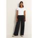 Claudia Sträter travelstof flared high waist flared broek zwart