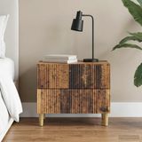 vidaXL Nachtkastje met lade Oud hout 62 x 34,5 x 48 cm Bewerkt hout