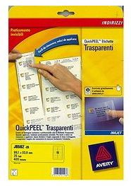 Avery J8562-25 Transparante Printeretiketten 99.1 x 33.9 mm