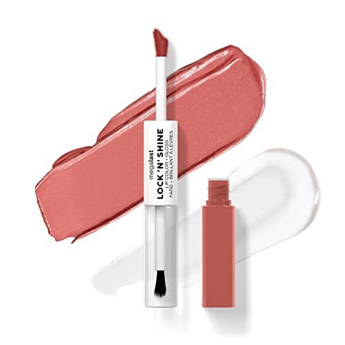 Wet n'Wild Megalast Lock n' Shine, Dual-Ended Lip Color and Clear Gloss, Vitamin E and Jojoba Oil Enriched Formula, Nude Illusion Shade