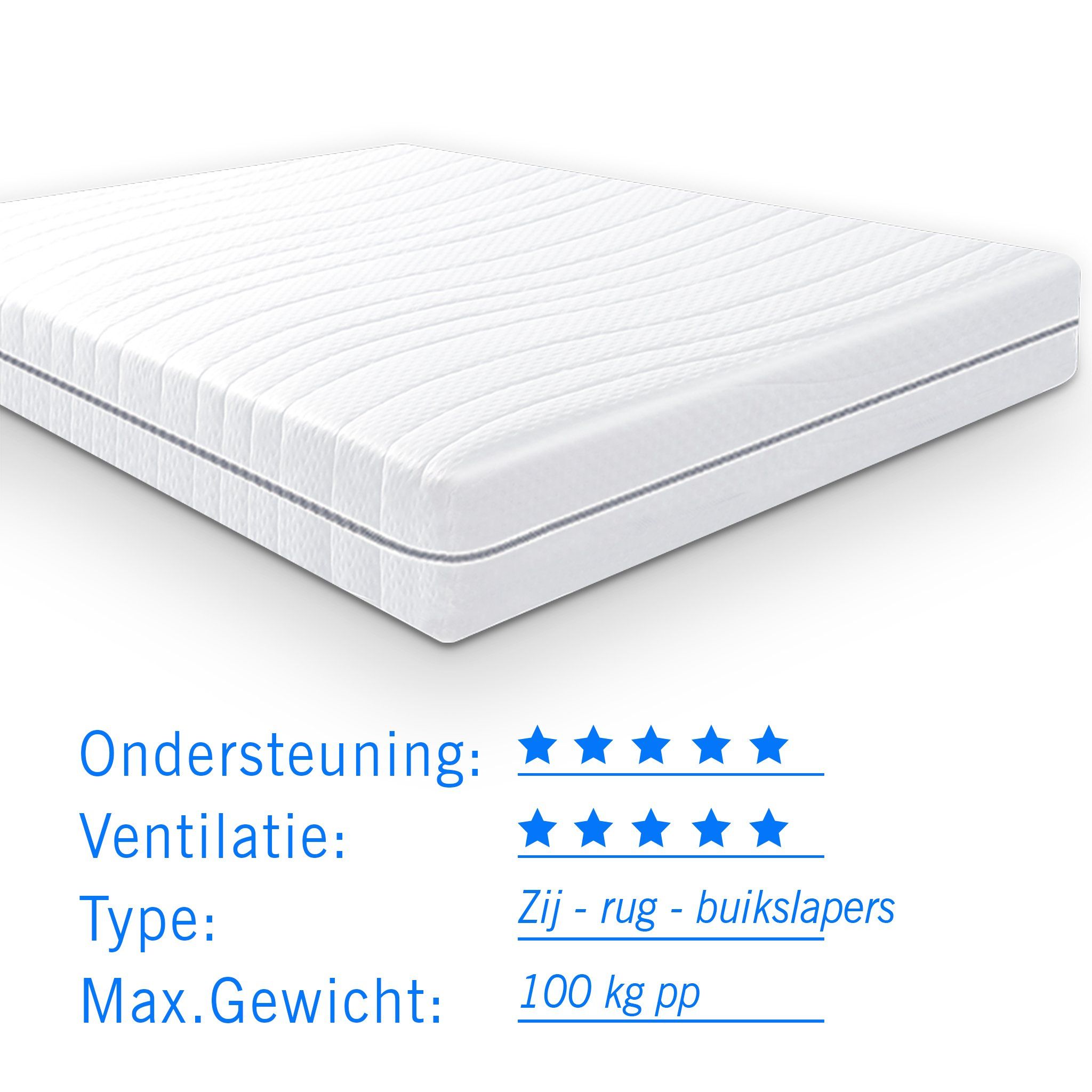 Droommatras Luxor S380 - Pocketvering Matras - Wit