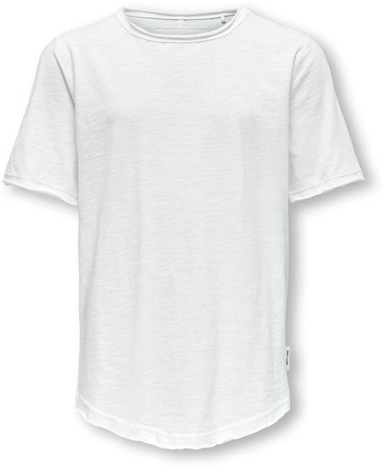 ONLY&SONS Jongens T-shirt OSJBENNE LONGY SS TEE JRS NOOS Wit Katoen Ronde hals Korte mouw Maat 146/152