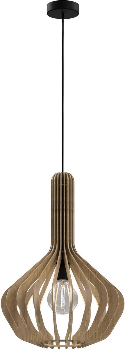 EGLO Velasco Hanglamp - Ø 38 cm - Zwart/Ahorn