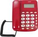 Avizar, téléphone fixe avec écran LCD, fonction rappel et alarme, rouge