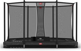 Berg inground trampoline rechthoekig Favorit grijs 330 cm met veiligheidsnet