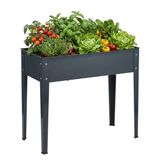 Relaxdays Moestuinbak op poten - 80 x 85 x 40 cm - antraciet
