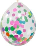 Merkloos / Sans marque Feest ballonnen transparant met confetti - multi - 4x stuks - 30 cm