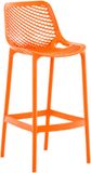 CLP Air Barkruk voor Buiten - UV-bestendig - 160 kg draagkracht - Vloerbeschermers - Met rugleuning - Voetsteun - Kunststof - oranje/rood